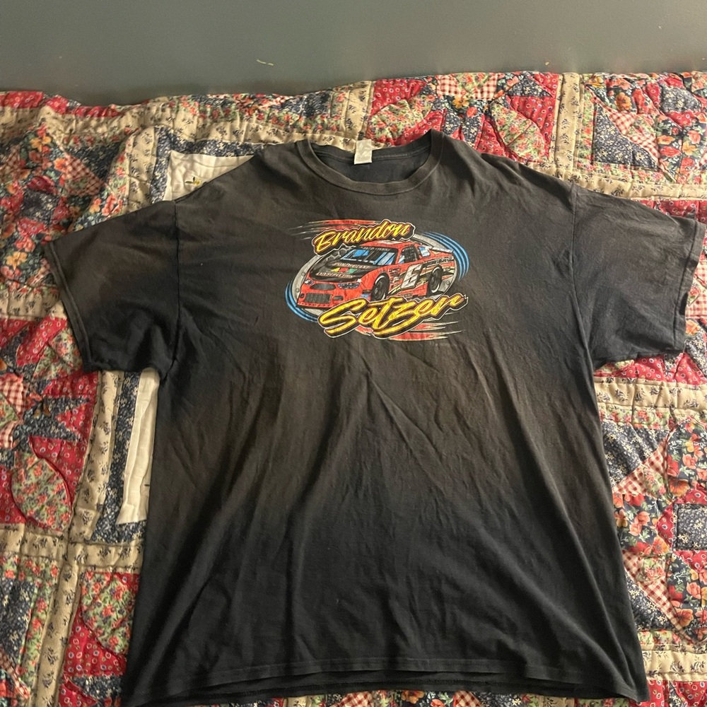 Brandon Setzer vtg Gildan Black Graphic T-Shirt size L